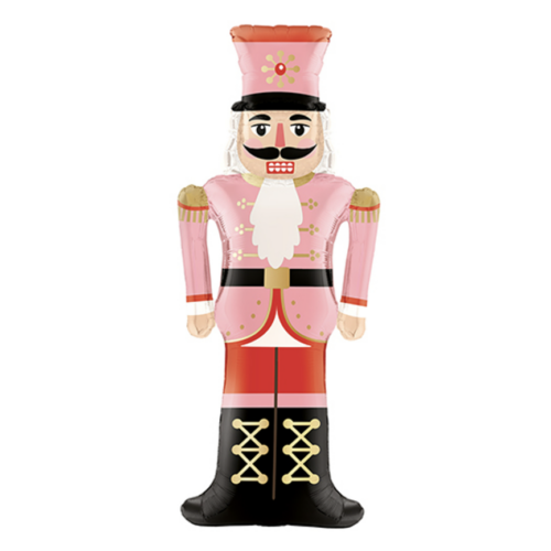 Balloon Foil Christmas Nutcracker Pink